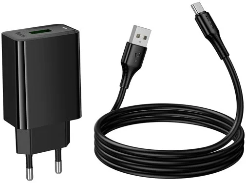 Фото: Зарядний пристрій Hoco CS92A Leader 18W Black with AM/Type-C (6942007671057) № 15 | KTC