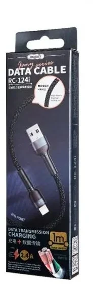 Фото: Кабель Remax Jany Series Aluminum Alloy Braided RC-124 2.4A AM / MicroUSB 1m Black (6972174153568) № 6 | KTC