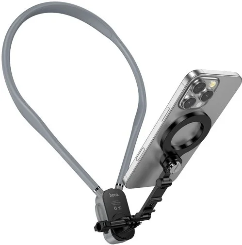 Фото: Універсальний тримач Hoco K31 Campo magnetic neck-hanging holder Black Gray (6942007664646) № 10 | KTC