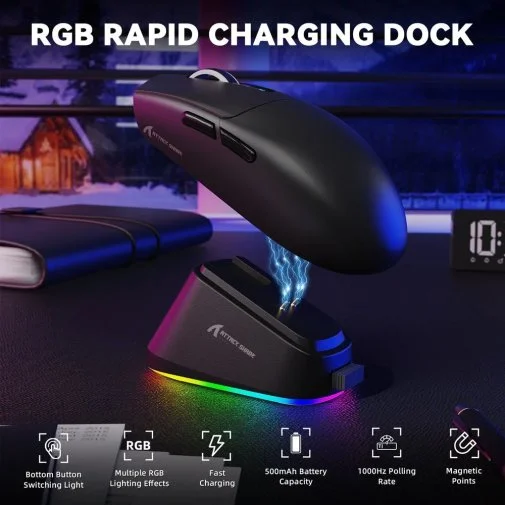 Фото: Миша Attack Shark G3 Pro Black (G3PROB_AS) № 12 | KTC