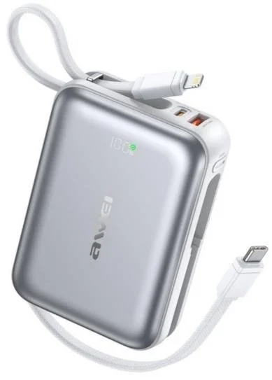 Фото: Батарея універсальна Awei C03 20000mAh 45W Silver (6954284026529) № 6 | KTC