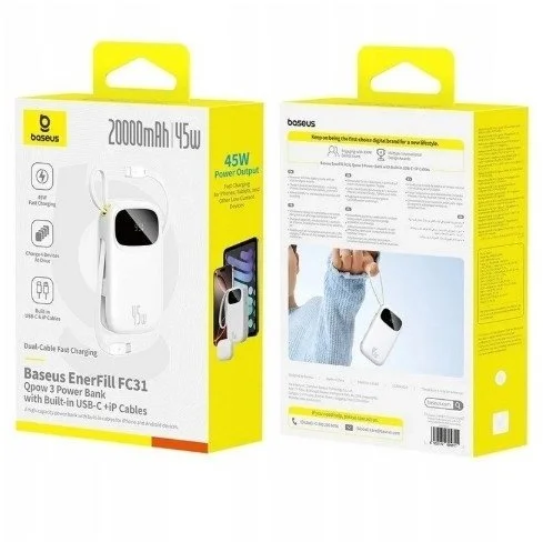 Фото: Батарея універсальна Baseus EnerFill FC31 Qpow 3 10000mAh 45W White (E0028C01) № 10 | KTC