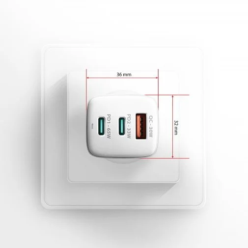 Фото: Зарядний пристрій Axagon ACU-DPQ65 PD QC3.0 GaN 65W White (ACU-DPQ65W) № 17 | KTC