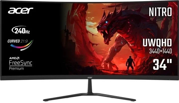 Фото: Монітор Acer ED340CURW0bmiipx Black (UM.CE0EE.015) - 34" VA / 3440x1440 / 240 Гц / AMD FreeSync Premium № 8 | KTC