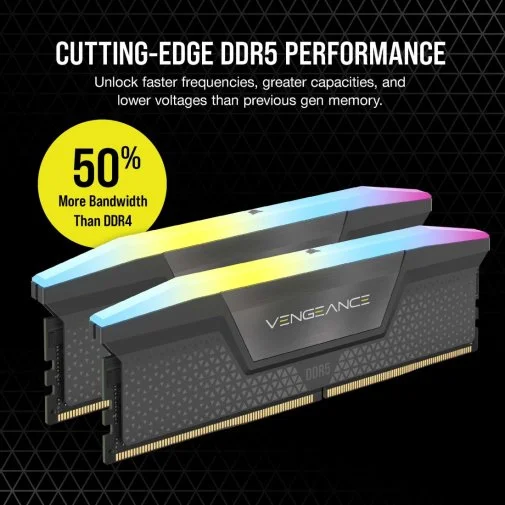 Фото: Оперативна пам’ять Corsair Vengeance RGB Gray DDR5 2x32GB (CMH64GX5M2D6000Z40) № 10 | KTC