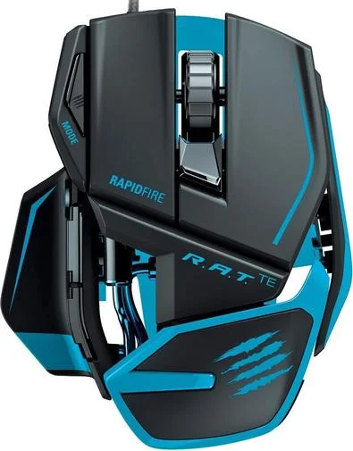 Фото: Мишка Madcatz R.A.T TE Gaming чорна з блакитним № 5 | KTC