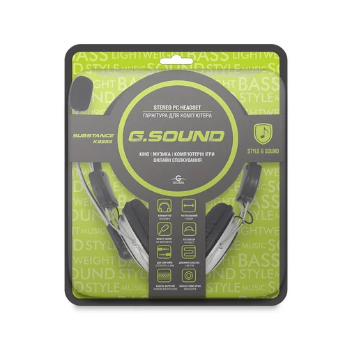 Фото: Гарнітура G.Sound K8554BkGM чорна/сіра № 7 | KTC