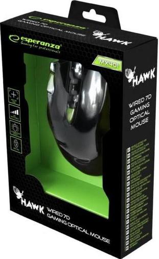 Мишка Esperanza MX401 Hawk чорна/зелена