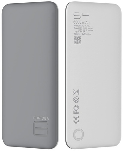 Батарея універсальна Puridea S4 6600mAh Grey/White