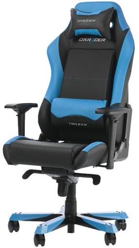Крісло ігрове DXRacer Iron OH/IS11/NB, PU шкіра, Al основа, Black/Blue