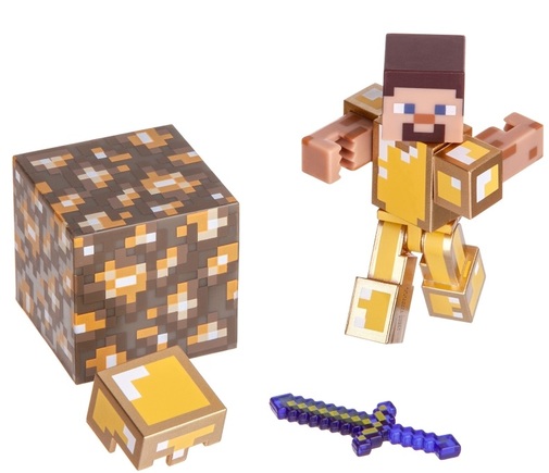 Ігрова фігурка Minecraft Steve in Gold Armor, серія 3, 7cm (16488M)