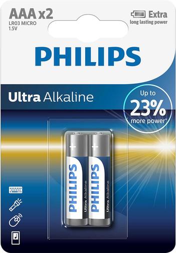 Батарейка Philips Ultra Alkaline LR03 AAA (BL/2)