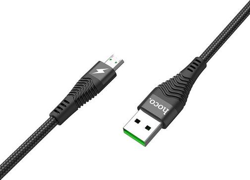 Кабель Hoco U53 4A Flash charging AM / Micro USB 1m Black (U53 Micro Black)