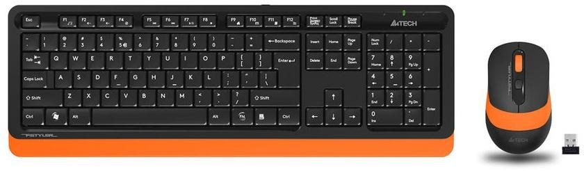 Клавіатура+миша, A4 Tech FG1010 Wireless, Black/Orange