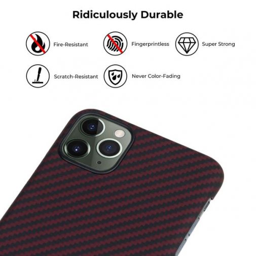Чохол-накладка Pitaka для iPhone 11 Pro Max - MagEZ Case Black/Red