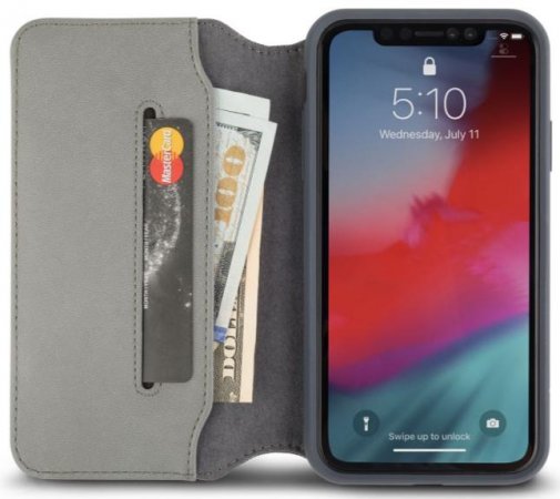Чохол-книжка Moshi для Apple iPhone Xr - Overture Premium Wallet Case Herringbone Gray
