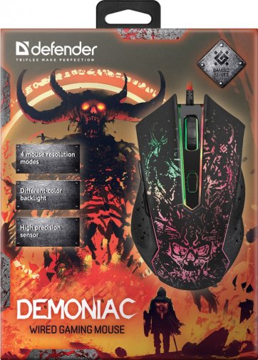 Миша Defender Demoniac GM-540L Black (52540)