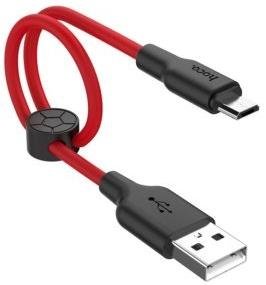 Кабель Hoco X21 Plus Silicone AM / Micro USB 0.25m Black/Red (X21 Plus Silicone 0,25m Black/Red)