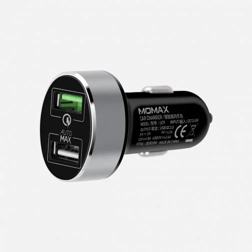 Фото: Автомобільний зарядний пристрій Momax UC Series Fast Car Charger QC3.0 Black (UC9D) № 7 | KTC
