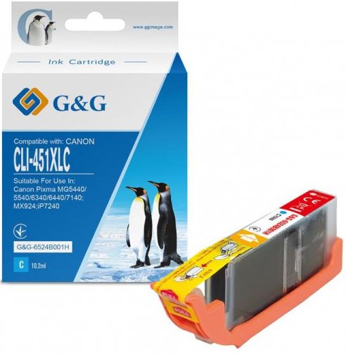 Сумісний картридж G&G for Canon CLI-451C Cyan (G&G-6524B001H)