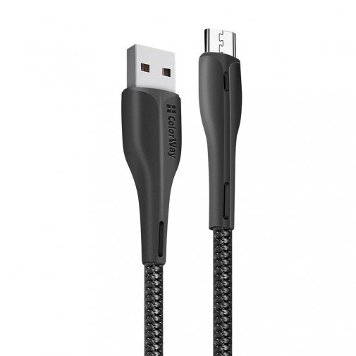 Кабель ColorWay PVC AM / Micro USB 1m Black (CW-CBUM034-BK)