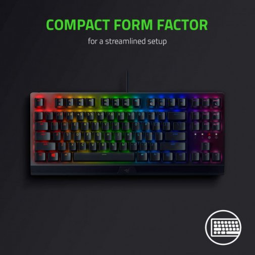 Клавіатура, Razer BlackWidow V3 TKL ENG USB, Black ( Gaming )