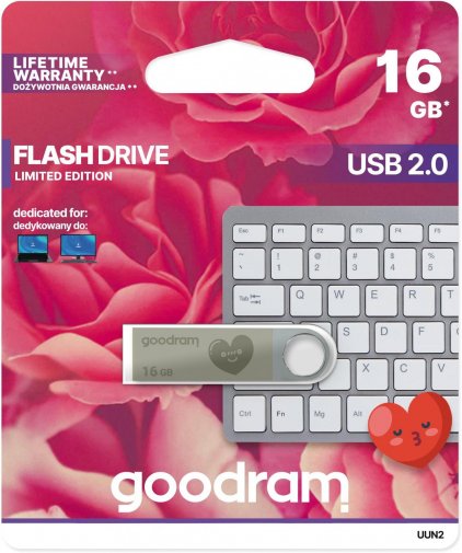 Флешка USB GOODRAM UUN2 16GB Valentine Silver (UUN2-0160S0R11-V)