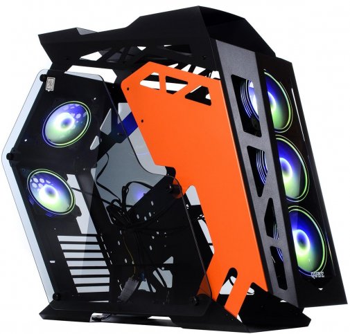 Корпус QUBE Stalker Max Black/Orange with window (STALKER_FMBE3)