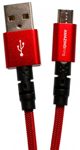 Кабель AMAZINGthing Max Plus 3.2A AM / Micro USB 1.1m Red (MIPMP001MRD)