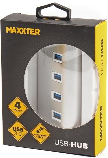 USB-хаб Maxxter HU3A-4P-01 Silver