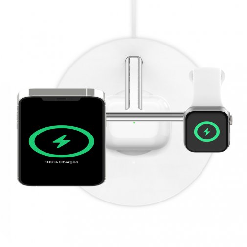 Док-станція Belkin 3in1 MagSafe iPhone 12 Wireless Charger White (WIZ009vfWH)