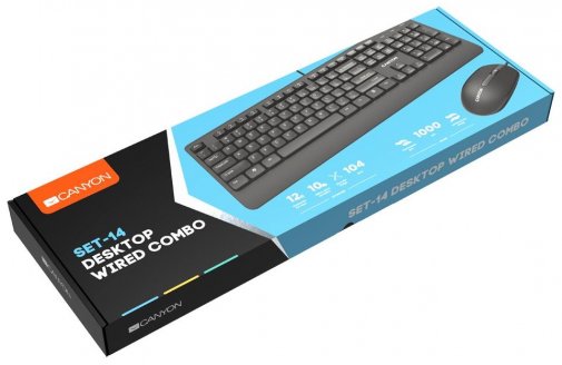 Комплект клавіатура+миша Canyon CNE-CSET4-RU Black