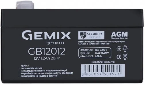 Фото: Батарея для ДБЖ Gemix GB12012 Black № 5 | KTC