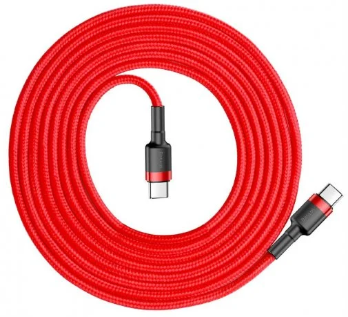 Фото: Кабель Baseus Cafule 60W 3A CM / CM 2m Red (CATKLF-H09) № 7 | KTC