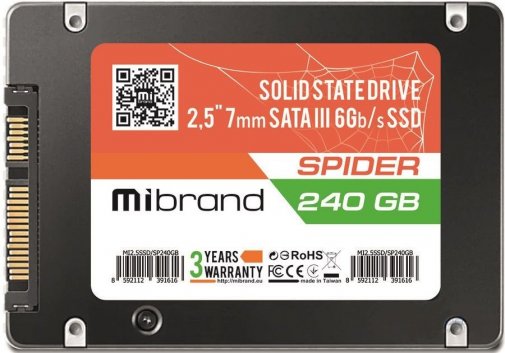 Твердотільний накопичувач Mibrand Spider SATA III 240GB (MI2.5SSD/SP240GB)