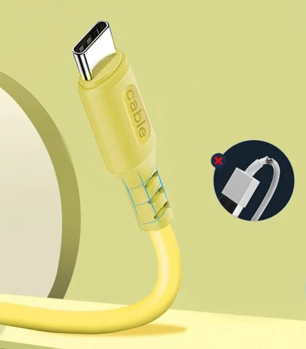 Фото: Кабель ColorWay Soft Silicone 2.4A AM / Type-C 1m Yellow (CW-CBUC043-Y) № 9 | KTC