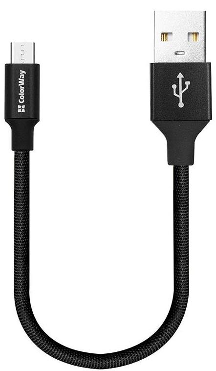 Кабель ColorWay AM / Micro USB 0.25m Black (CW-CBUM048-BK)