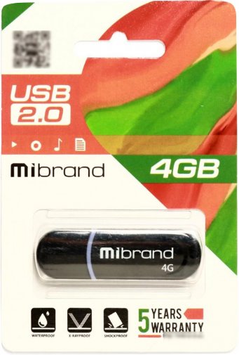 Флешка USB Mibrand Panther 4GB Black (MI2.0/PA4P2B)
