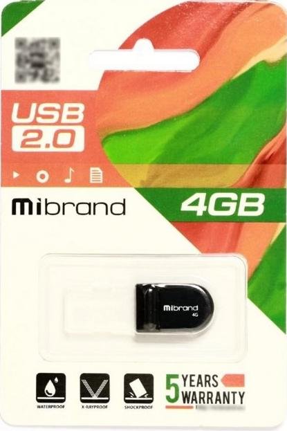 Флешка USB Mibrand Scorpio 4GB Black (MI2.0/SC4M3B)
