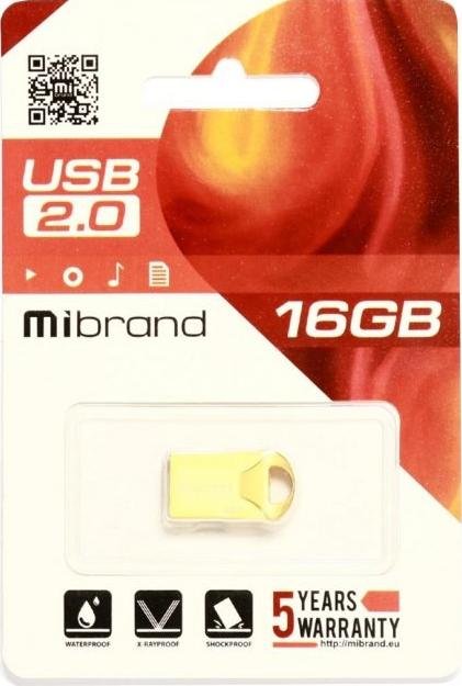 Флешка USB Mibrand Hawk 16GB Gold (MI2.0/HA16M1G)