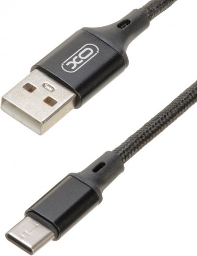 Кабель USB 2.0 (AM/Type-C) 1,0м, XO NB143 Braided 2.4A, Black