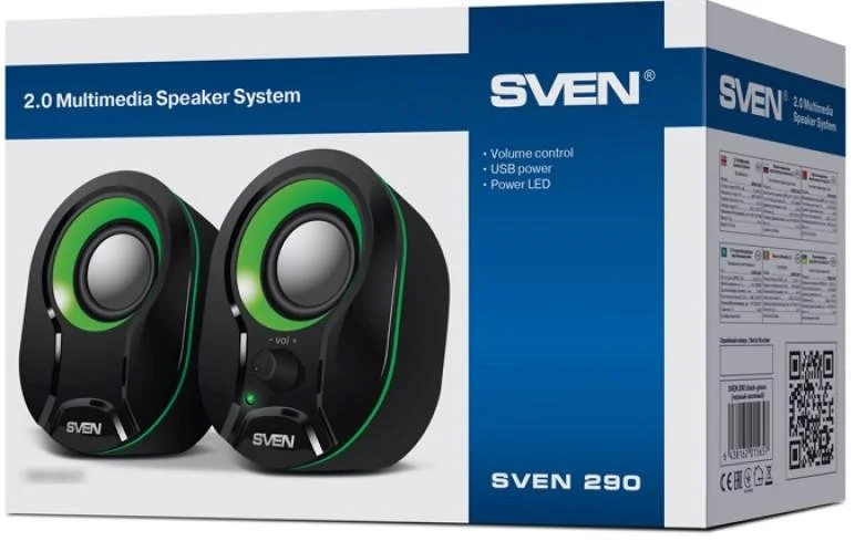 Фото: Колонки Sven 290 Black/Green № 7 | KTC