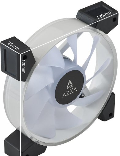 Вентилятор для корпуса AZZA Hurricane III Digital RGB (FNAZ-12DRGB3-011)
