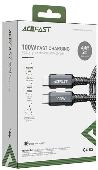 Кабель Acefast C43-03 100W Type-C / Type-C 2m Gray (AFC4-03G)