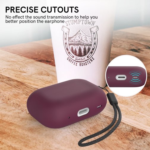Чохол for AirPods Pro 2 - Silicon Case Two Parts Burgundy