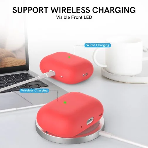 Фото: Чохол for AirPods Pro 2 - Silicon Case Two Parts Red № 13 | KTC
