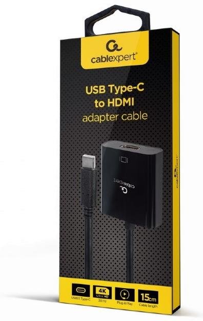 Перехідник Cablexpert 30Hz USB Type-C / HDMI Black (A-CM-HDMIF-03)