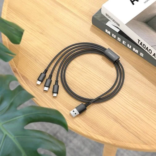 Фото: Кабель BOROFONE BX72 2A AM / MicroUSB/Type-C/Lightning 1m Black (BX72LUMB) № 9 | KTC