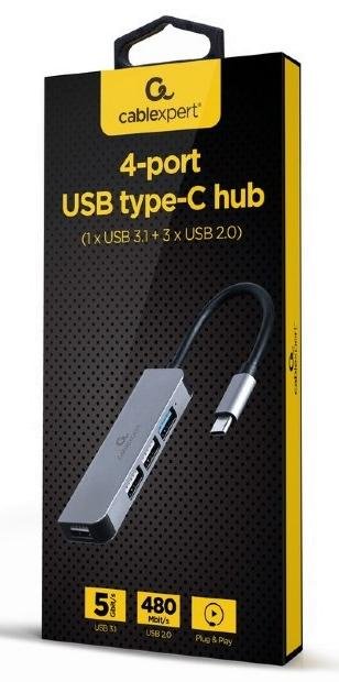 USB-хаб Cablexpert 4in1 UHB-CM-U3P1U2P3-01 Grey