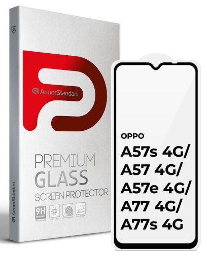 Захисне скло ArmorStandart for Oppo A57s 4G/A57 4G/A57e 4G/A77 4G/A77s 4G - Full Glue Black (ARM64685)